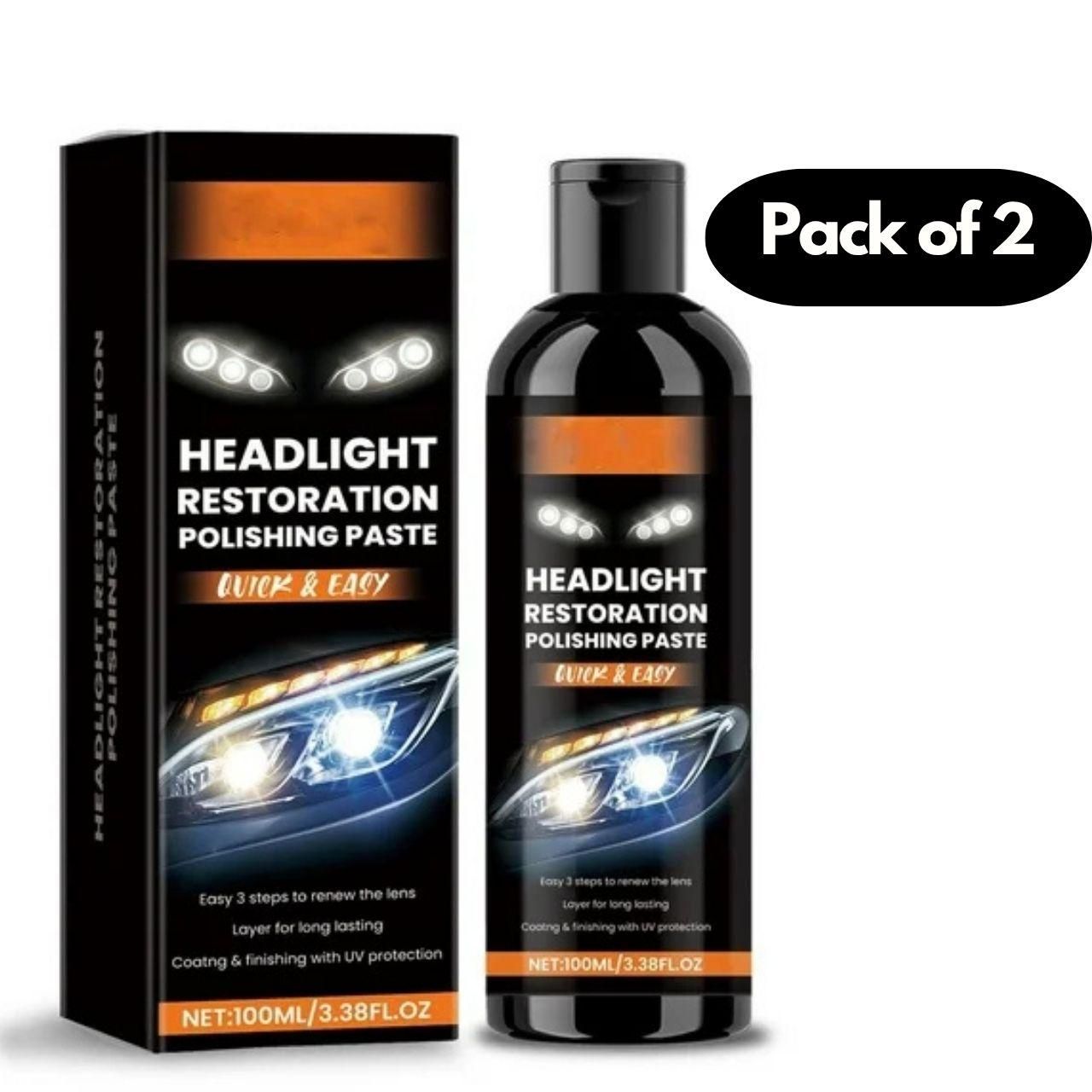 The OG Stuff Headlight Restoration Polishing Paste – 200ml (Pack of 2) | Powerful Headlight Lens Restorer for Crystal Clear Clarity